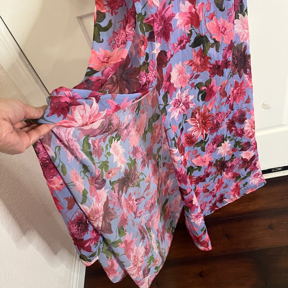 Sachin & Babi Penny Gown Women 0 Pink Periwinkle Floral Maxi Dress NEW $595 - Picture 12 of 13